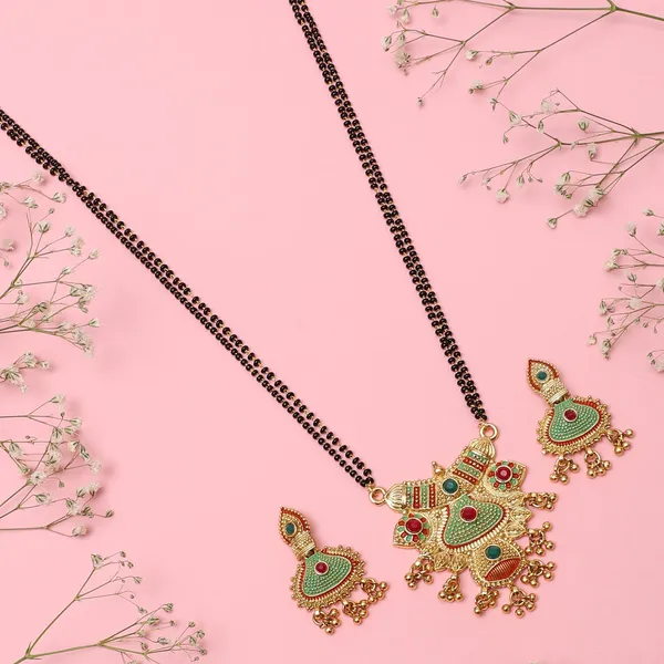 Multicolor_Elegant_Mangalsutra_&_Earring_Set_For_Women