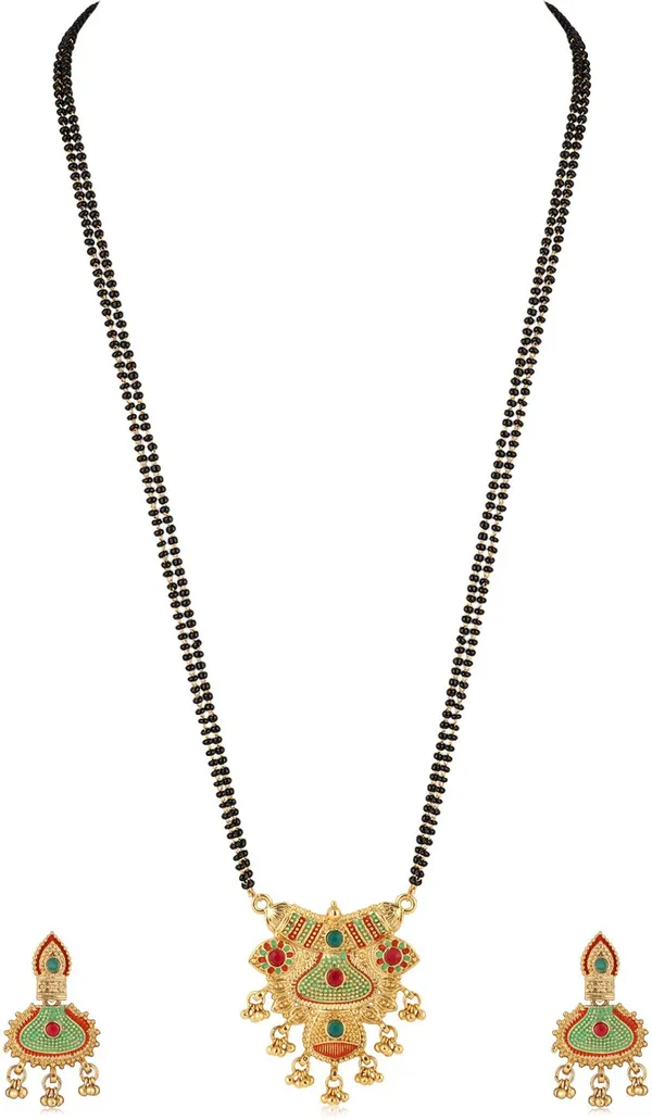 Multicolor_Elegant_Mangalsutra_&_Earring_Set_For_Women