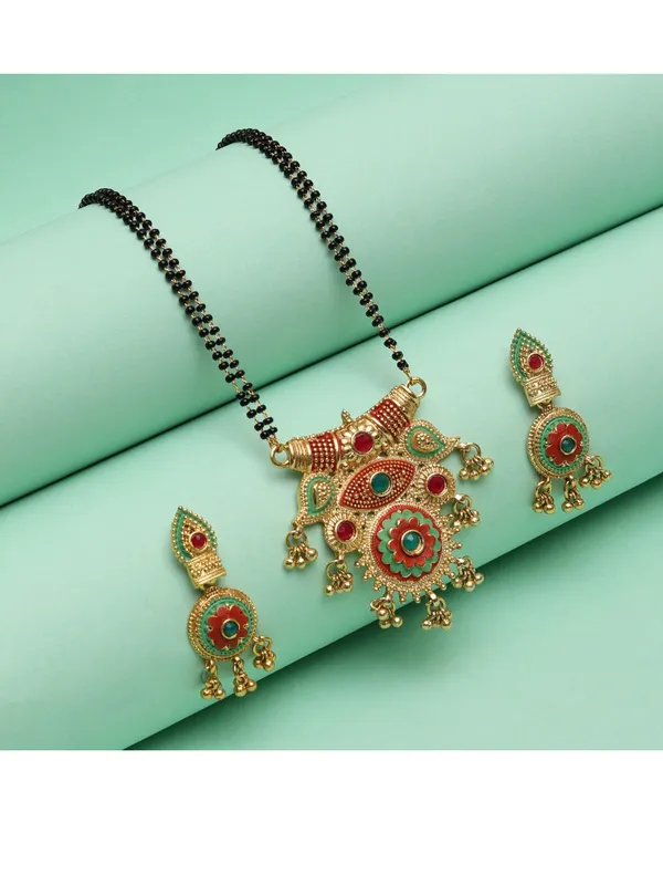 Multicolor_Elegant_Mangalsutra_&_Earring_Set_For_Women