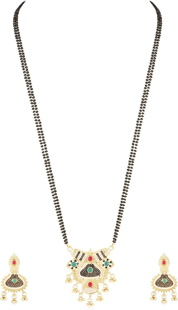 Multicolor_Elegant_Mangalsutra_&_Earring_Set_For_Women