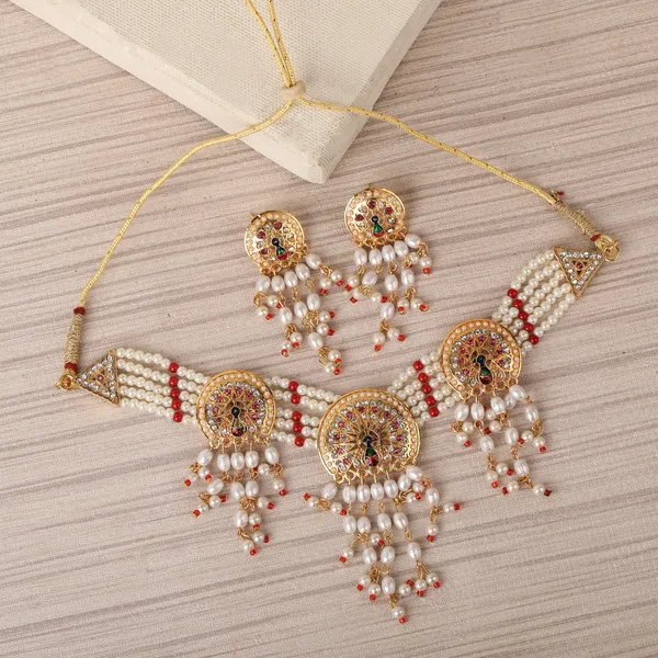 Multicolor_Elegant_Earring_&_Necklace_Set_For_Women