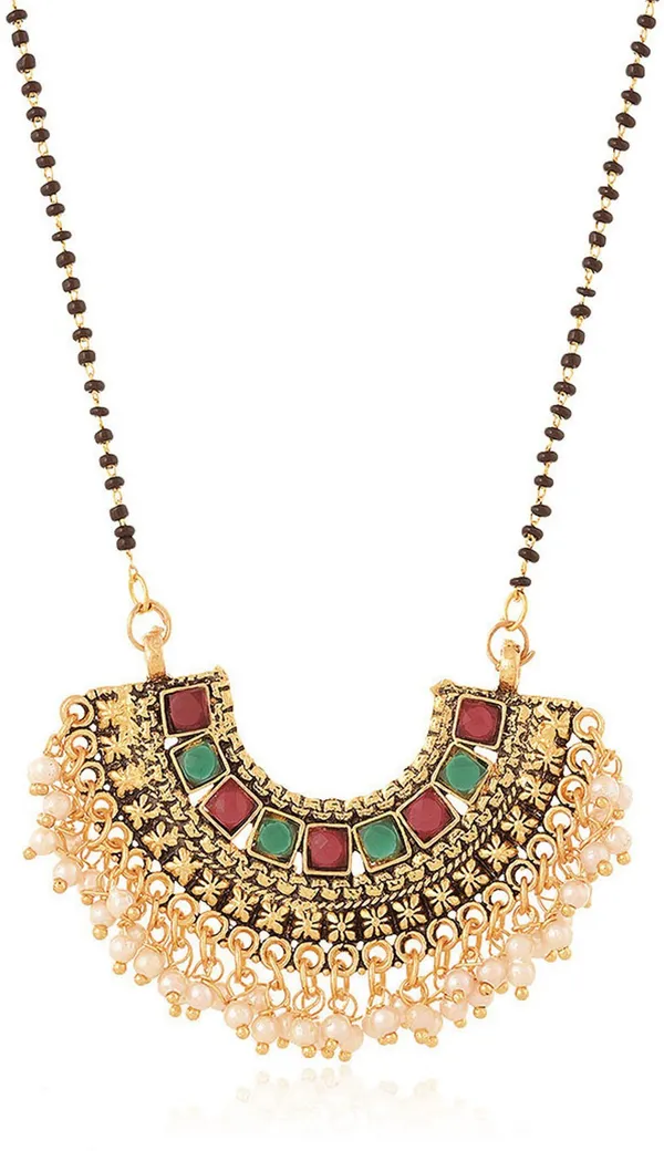 Multicolor_Elegant_Mangalsutra_&_Earring_Set_For_Women