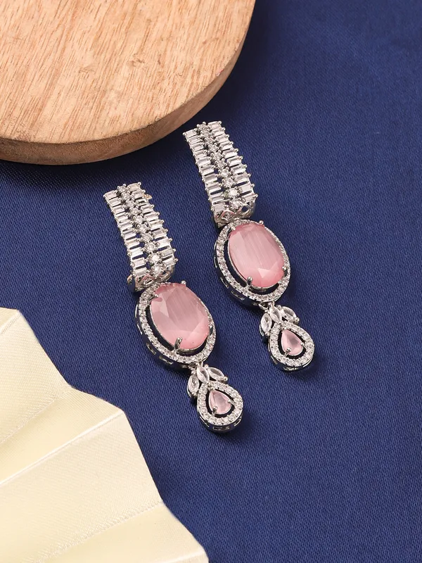 Pink_Alloy_Elegant_Earrings_For_Women