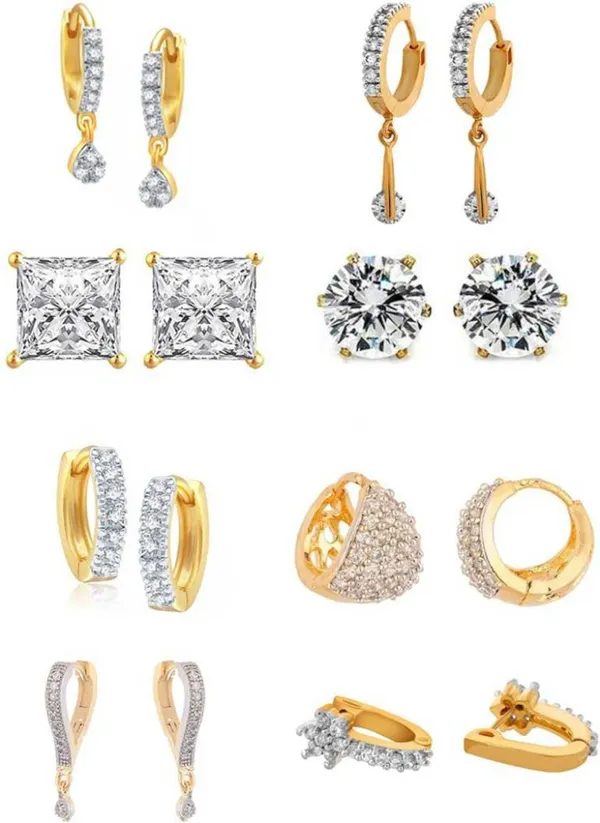 White_Alloy_Earring_Set_For_Women