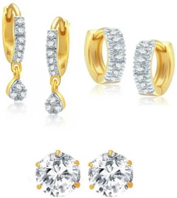 White_&_Gold_Elegant_Earring_Set_For_Women