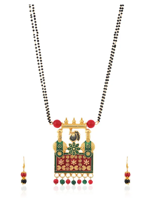 Multicolor_Elegant_Mangalsutra_&_Earring_Set_For_Women