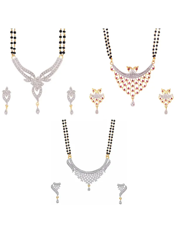 Gold_&_Silver_Elegant_Mangalsutra_&_Earring_Set_For_Women