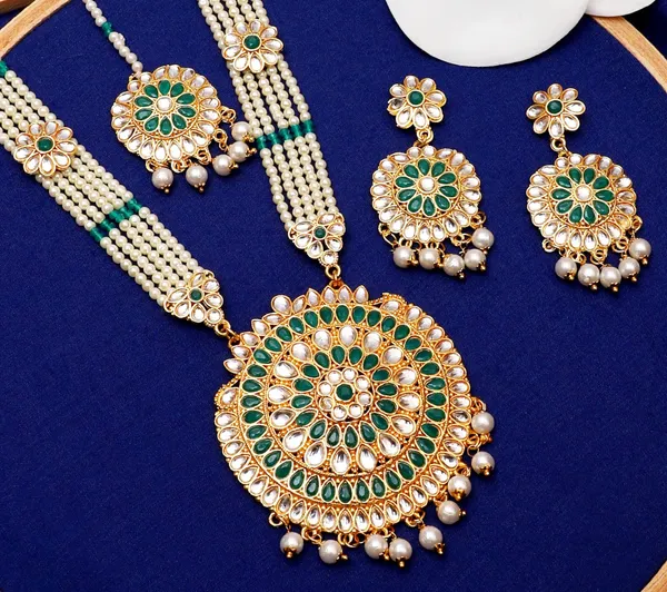 Multicolor_Elegant_Necklace,_Earring_&_Maang_Tikka_Set_For_Women