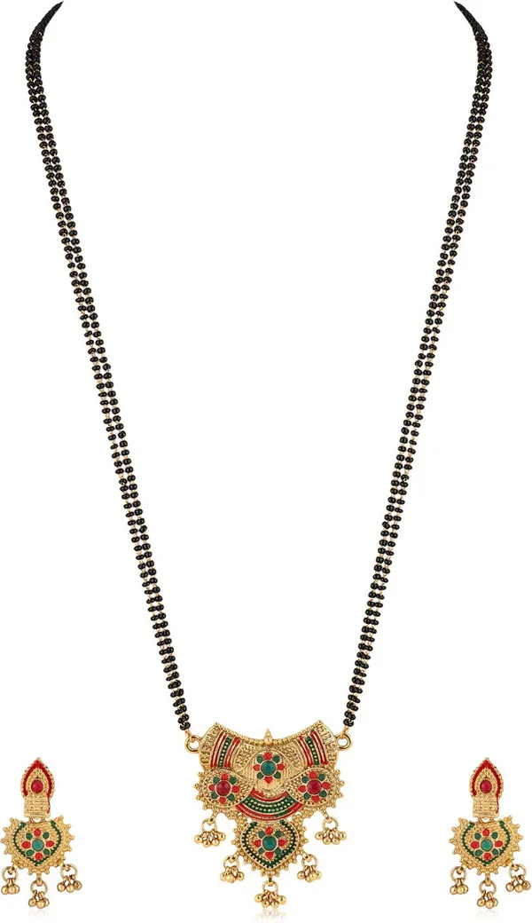 Multicolor_Elegant_Mangalsutra_&_Earring_Set_For_Women