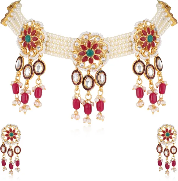 Multicolor_Elegant_Earring_&_Necklace_Set_For_Women