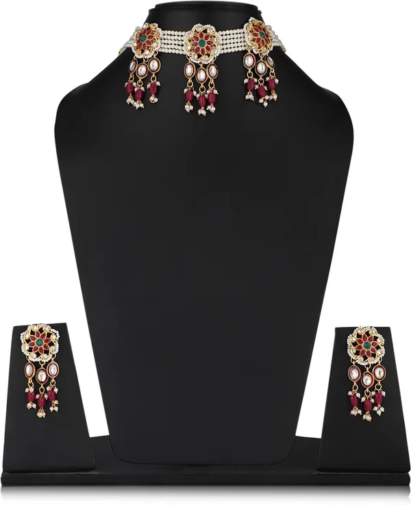 Multicolor_Elegant_Earring_&_Necklace_Set_For_Women