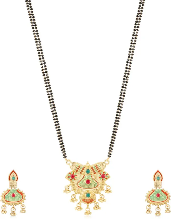 Multicolor_Elegant_Mangalsutra_&_Earring_Set_For_Women