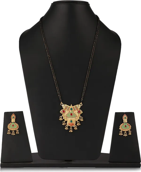 Multicolor_Elegant_Mangalsutra_&_Earring_Set_For_Women
