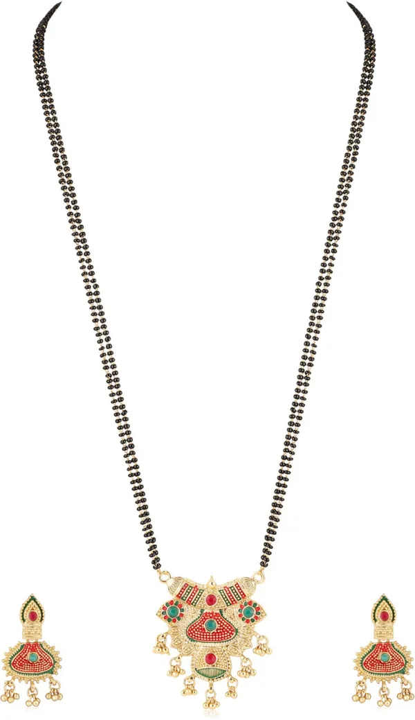 Multicolor_Elegant_Mangalsutra_&_Earring_Set_For_Women