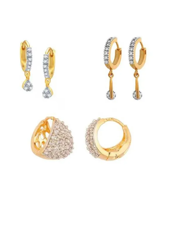 White_&_Gold_Metal_Earring_Set_For_Women