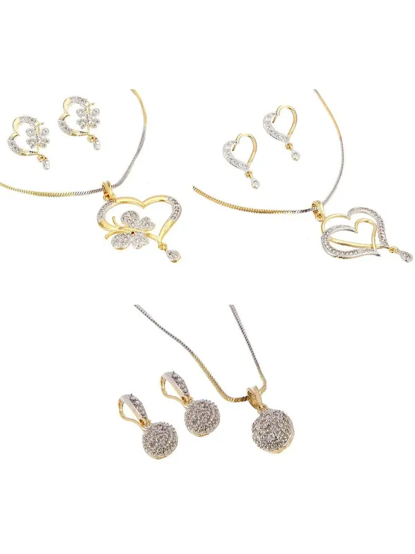 White_&_Gold_Elegant_Earring_&_Necklace_Set_For_Women_(_Pack_of_3_)