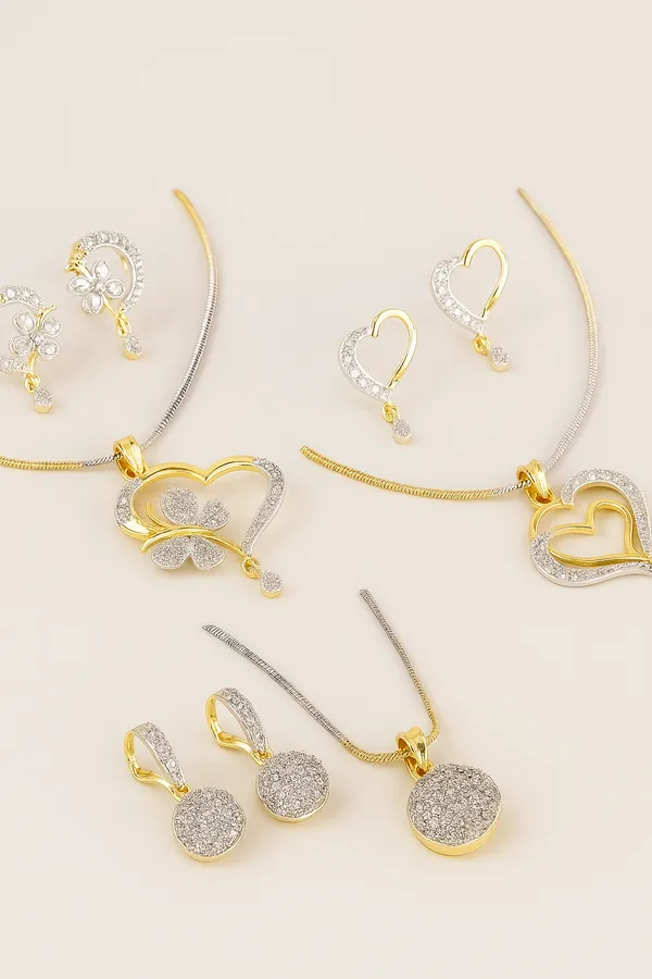 White_&_Gold_Elegant_Earring_&_Necklace_Set_For_Women_(_Pack_of_3_)