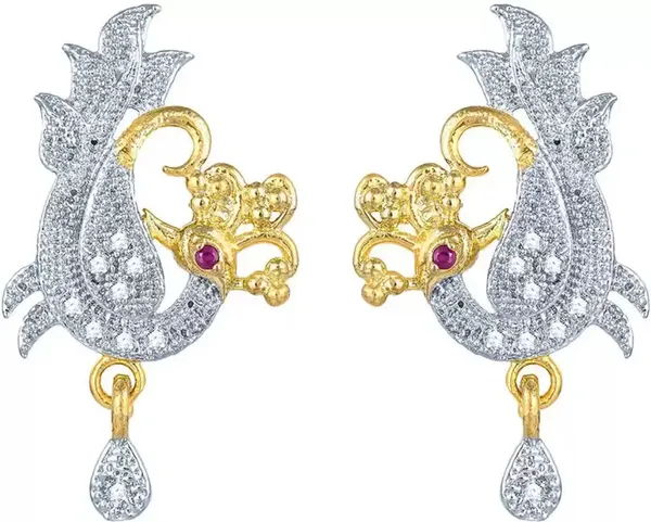 White_Elegant_Mangalsutra_&_Earring_Set_For_Women