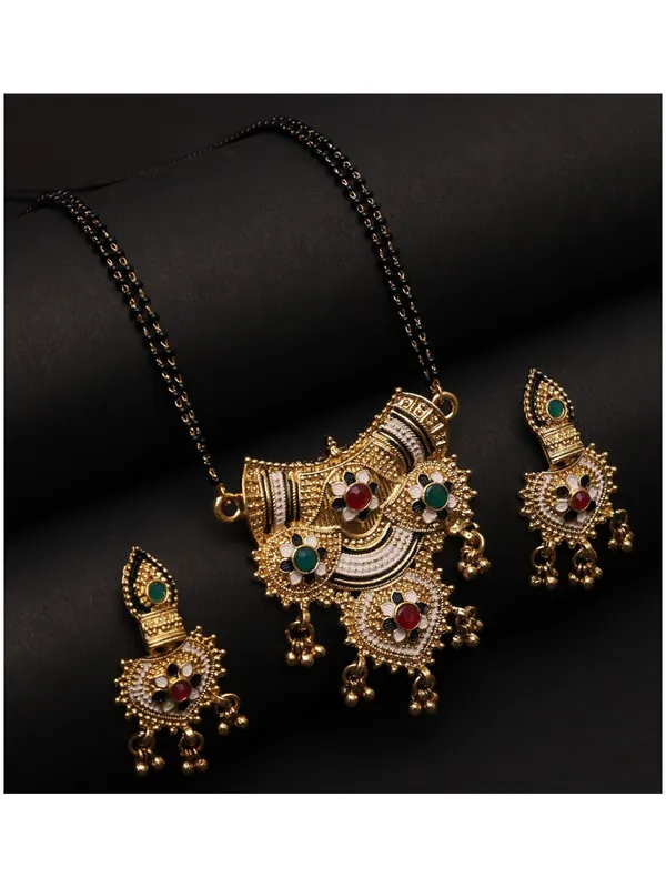 Multicolor_Elegant_Mangalsutra_&_Earring_Set_For_Women