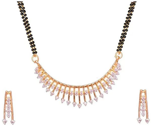 White_Elegant_Mangalsutra_&_Earring_Set_For_Women