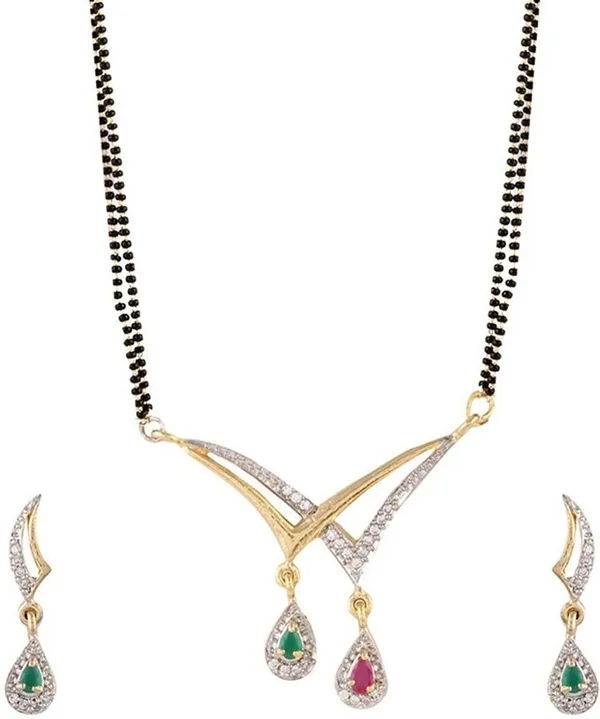 Multicolor_Elegant_Mangalsutra_&_Earring_Set_For_Women
