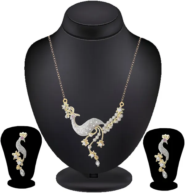 Silver_Elegant_Mangalsutra,_Pendant_&_Earring_Set_For_Women
