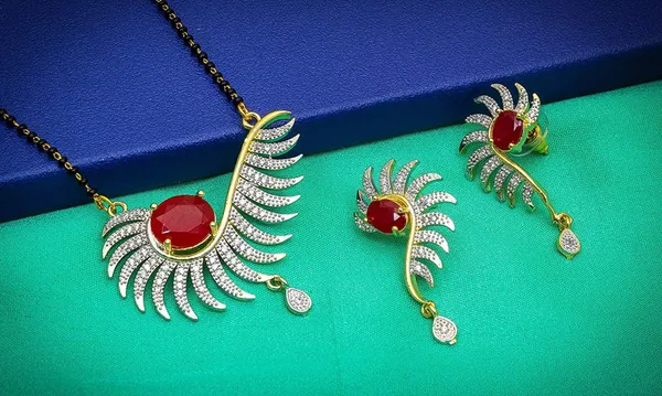 Black_&_Platinum_Elegant_Mangalsutra_&_Earring_Set_For_Women