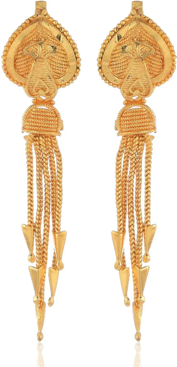 Gold_&_Black_Elegant_Mangalsutra_&_Earring_Set_For_Women