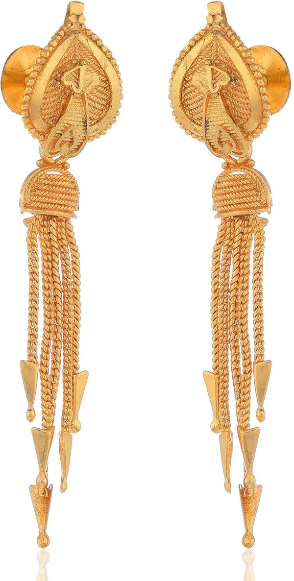 Gold_&_Black_Elegant_Mangalsutra_&_Earring_Set_For_Women