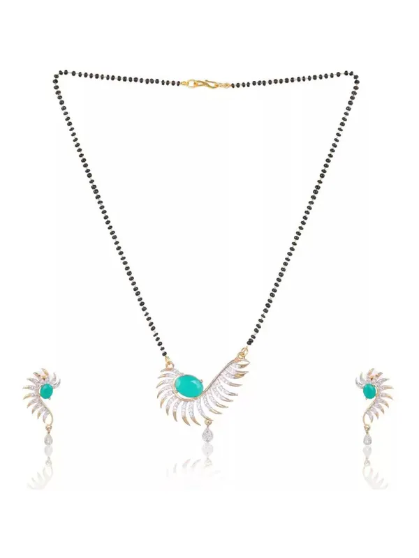 Turquoise_Elegant_Mangalsutra_&_Earring_Set_For_Women