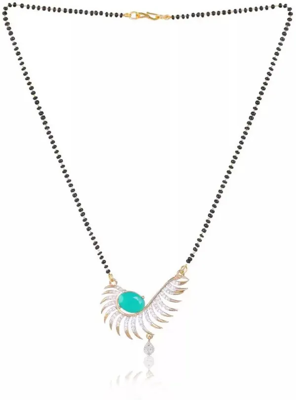 Turquoise_Elegant_Mangalsutra_&_Earring_Set_For_Women