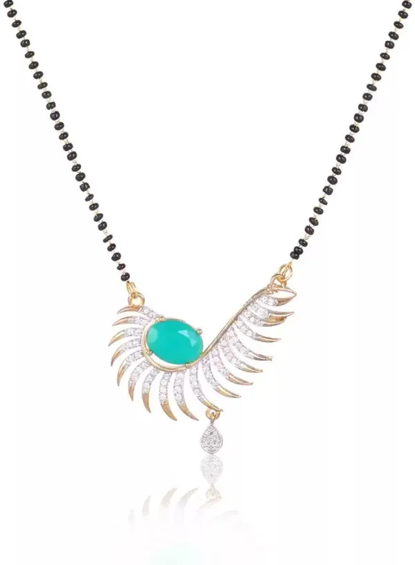 Turquoise_Elegant_Mangalsutra_&_Earring_Set_For_Women