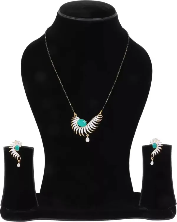 Turquoise_Elegant_Mangalsutra_&_Earring_Set_For_Women