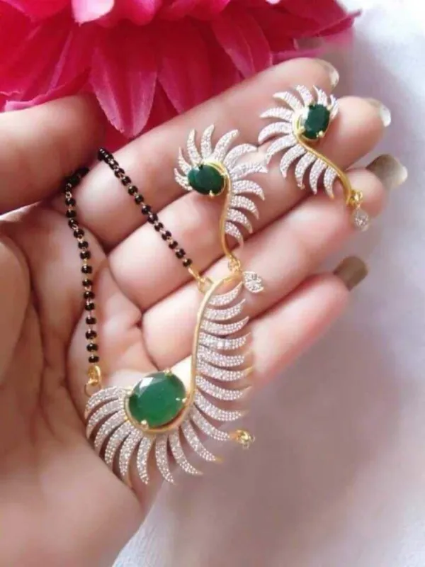 Green_Alloy_Mangalsutra_&_Earring_Set_For_Women