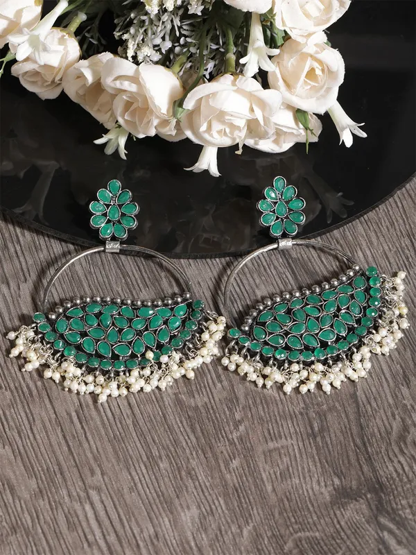 Multicolor_Alloy_Hoop_Earring_For_Women