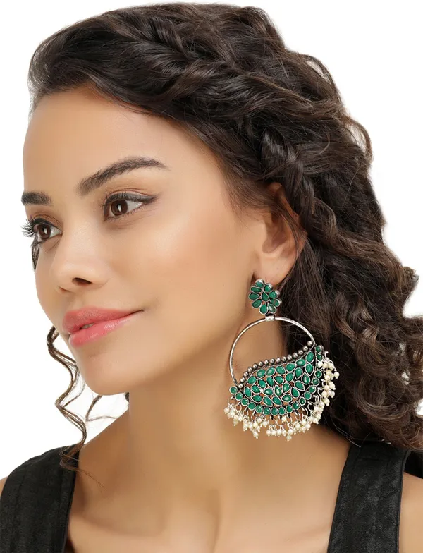 Multicolor_Alloy_Hoop_Earring_For_Women