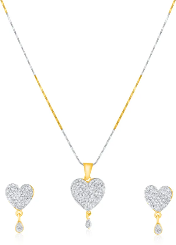 Silver_&_Gold_Elegant_Earring_&_Necklace_Set_For_Women