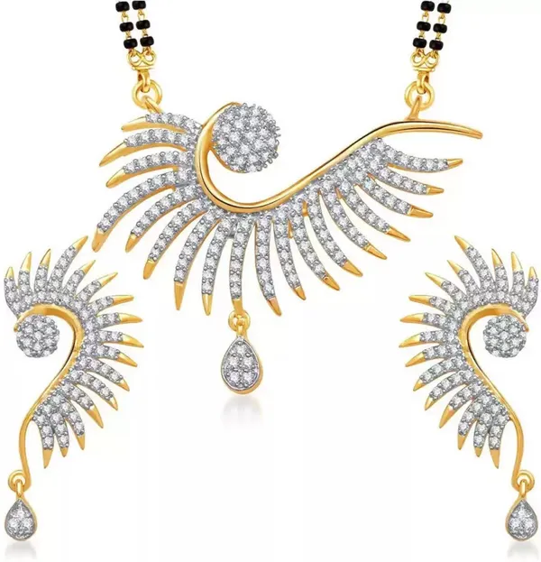 White&Black_Alloy_Mangalsutra_&_Earring_Set_For_Women