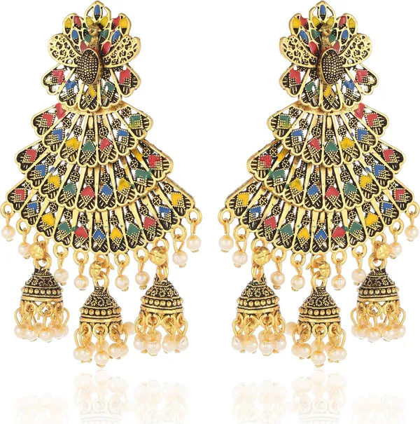 Multicolor_Elegant_Jhumki_Earring_For_Women