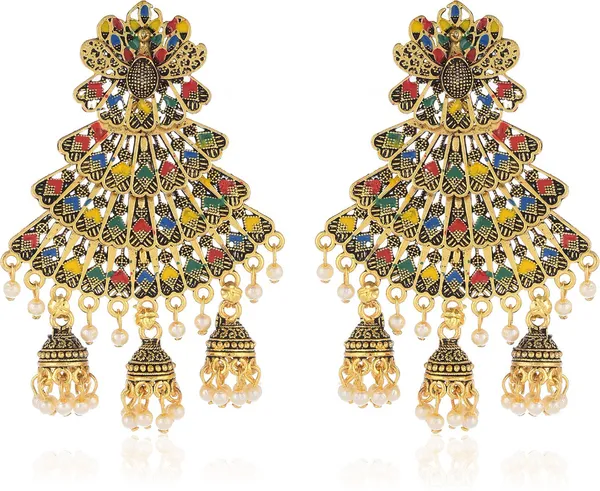 Multicolor_Elegant_Jhumki_Earring_For_Women
