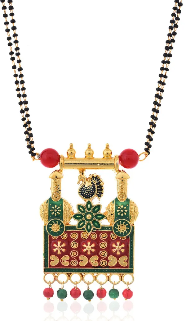 Multicolor_Elegant_Mangalsutra_&_Earring_Set_For_Women