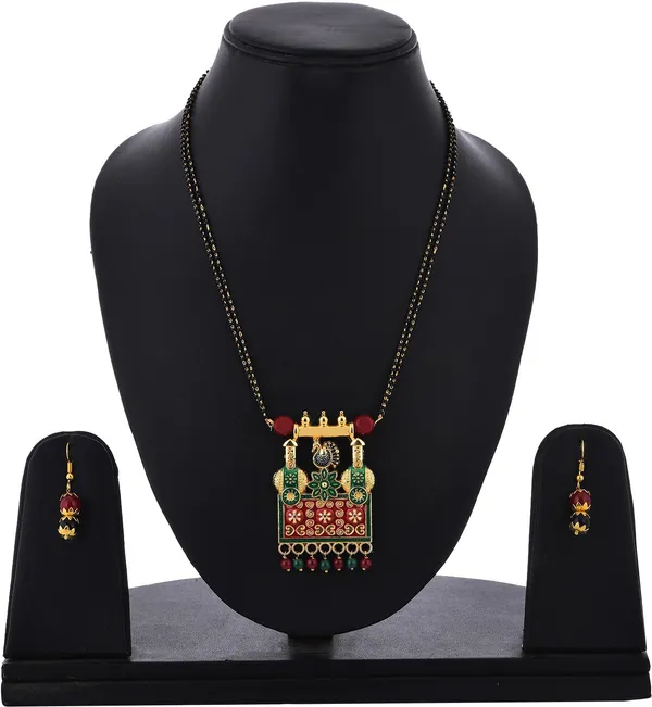Multicolor_Elegant_Mangalsutra_&_Earring_Set_For_Women