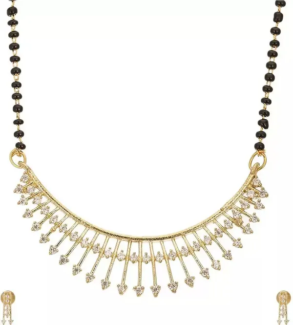 White_Elegant_Mangalsutra_&_Earring_Set_For_Women