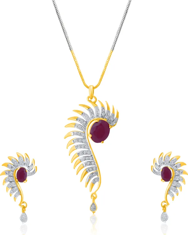 Multicolor_Elegant_Earring_&_Pendant_Set_For_Women