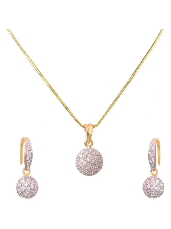 White_Elegant_Earring_&_Pendant_Set_For_Women
