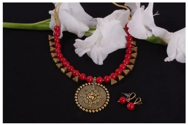 Red_&_Copper_Elegant_Earring_&_Necklace_Set_For_Women