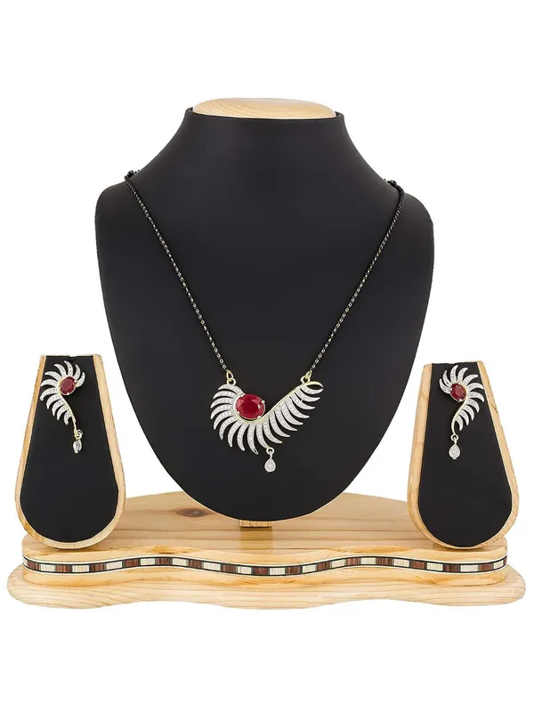 Black_&_Platinum_Elegant_Mangalsutra_&_Earring_Set_For_Women