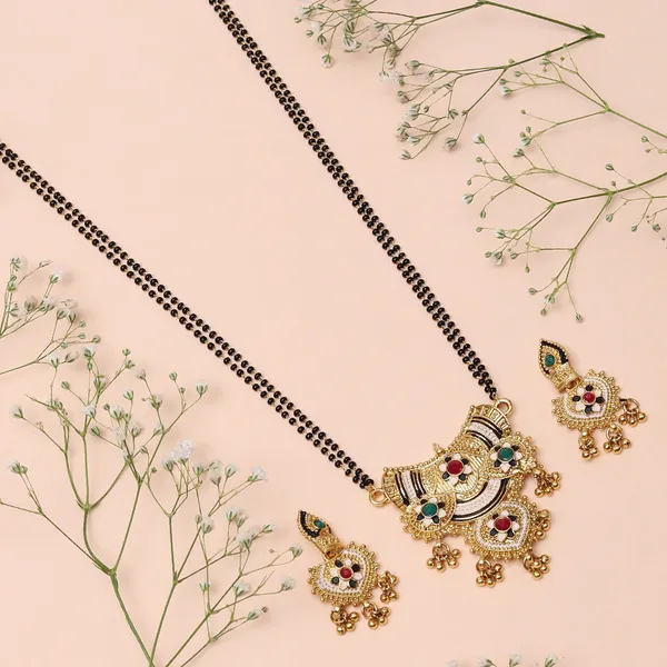 Multicolor_Elegant_Mangalsutra_&_Earring_Set_For_Women