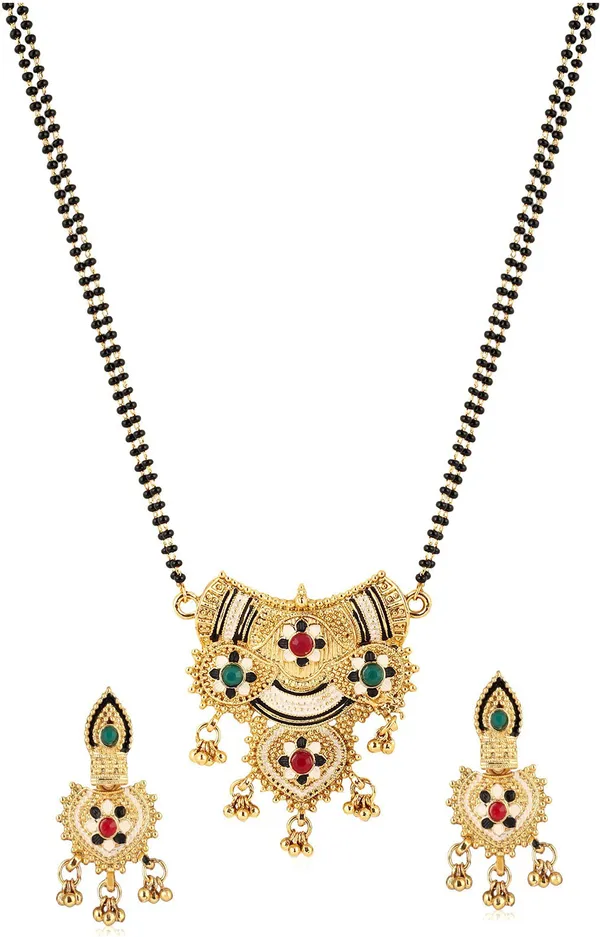 Multicolor_Elegant_Mangalsutra_&_Earring_Set_For_Women