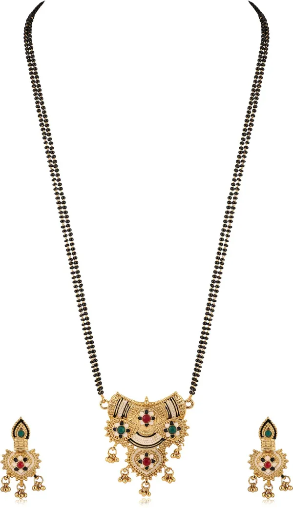 Multicolor_Elegant_Mangalsutra_&_Earring_Set_For_Women